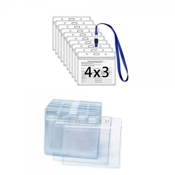 4" x 3" Waterproof Vaccination Card Protector W/ Lanyard