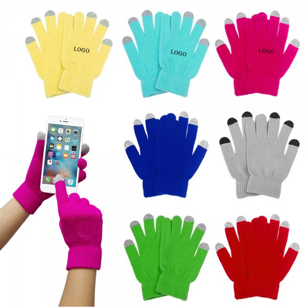 Touch Screen Knit Stitching Fleece Stylus Gloves