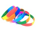 Rainbow Silicone Wristbands With Debossed Color filled Logo