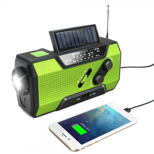 Survival Solar Emergency Flashlight Crank Radio