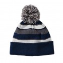 Knit Stripe Pom Beanie Hat