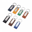 Rectangular Keychain w/ Leather Accent