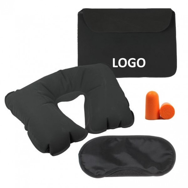 Travel Pillow with Eye Mask and Earplugs