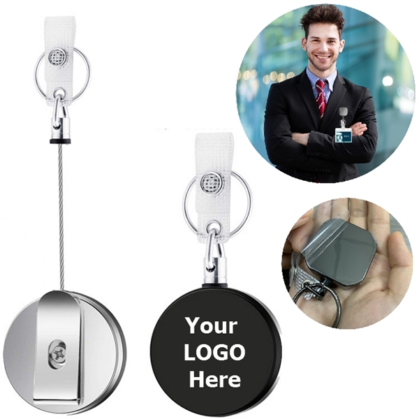 Metal Retractable Portable Badge Reel Holder