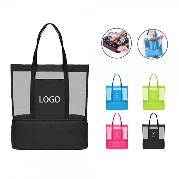 Beach Tote Bag With Detachable Cooler Bag