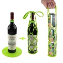 2 In 1 Silicone Wine Bottle Carrier Mesh Bag