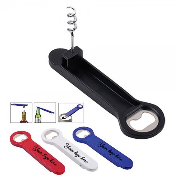 Plastic Drink & Corkscrew Wine Opener