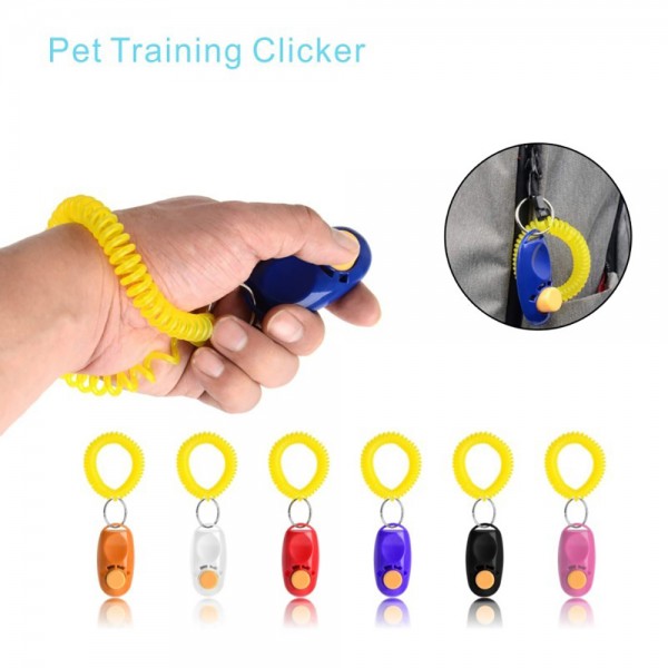 Pet Dog Training Clicker with Wrist Bands Strap