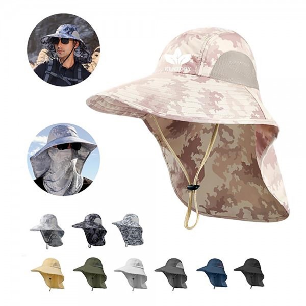 Wide Brim Fishing Sun Hat With Neck Flap