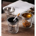 Glass Ashtray With Stainless Steel Funnel Lid Windproof Cig