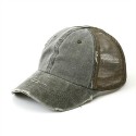 Washed Ponytail Mesh Baseball Cap