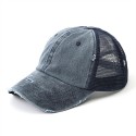 Washed Ponytail Mesh Baseball Cap