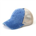 Washed Ponytail Mesh Baseball Cap