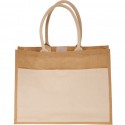 Grocery Jute Tote Bag w/Front Pocket