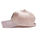 Sequined Baseball Cap with Diamond