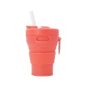 15 Oz. Portable Silicone Foldable Sippy Cup W/Drinking Straw