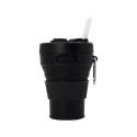 15 Oz. Portable Silicone Foldable Sippy Cup W/Drinking Straw