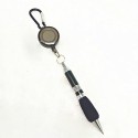 Retractable Soft Grip Metal Pen w/ Carabiner