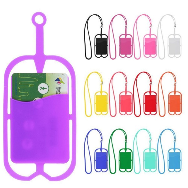 Silicone Lanyard With Phone Holder & Wallet