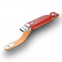 Leather USB Drive w/ Silver Trim