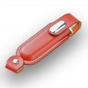 Leather USB Drive w/ Silver Trim