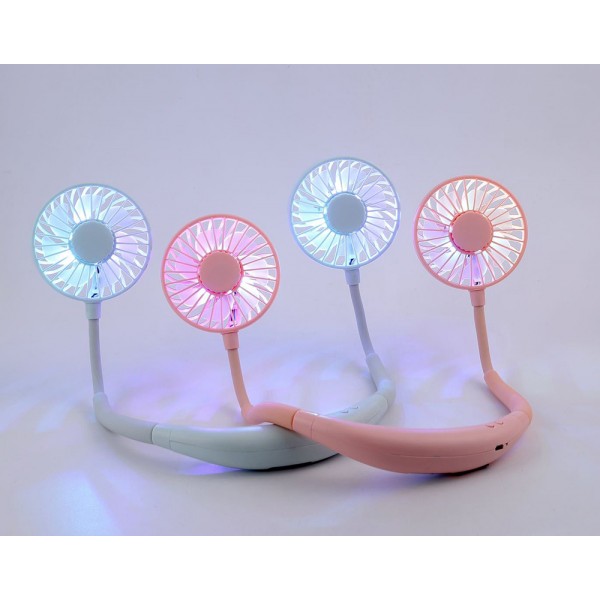 Dual Breeze Hands-Free Neck Fan with Mood Light