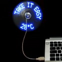 USB Powered LED Light Clock Desk Fan