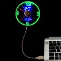 USB Powered LED Light Clock Desk Fan