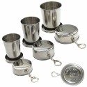 Collapsible Stainless Steel Water Cup With Key Chain