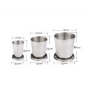 Collapsible Stainless Steel Water Cup With Key Chain