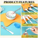 Portable Folding Stainless Steel Fork Spoon in Case