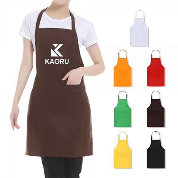 Polyester Bib Apron W/ Two Pockets