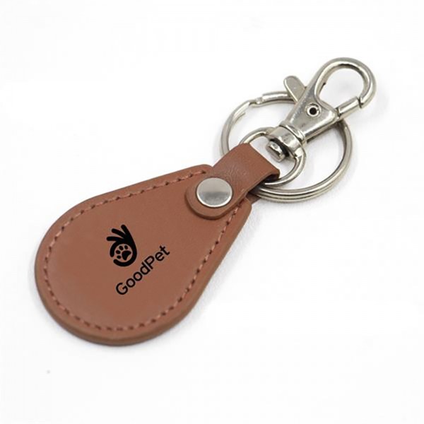 Leather Teardrop Key Tag