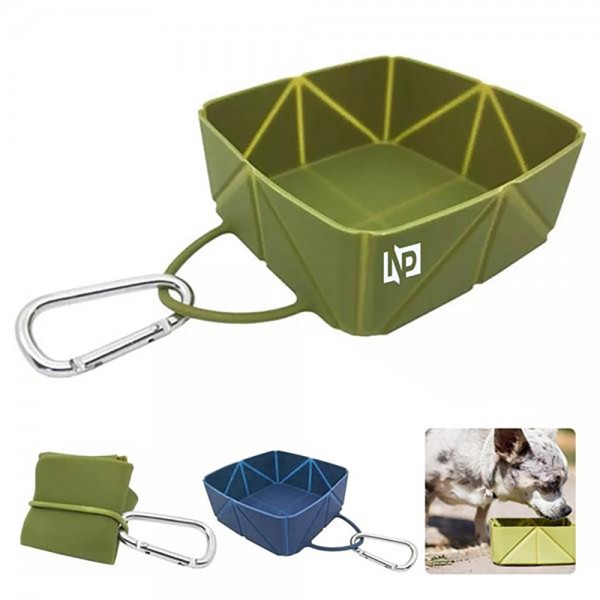 Silicone Collapsible Pet Bowl With Carabiner