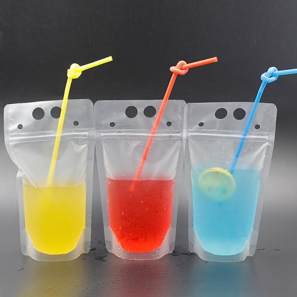 Drink Pouches with Straw Hole