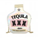 Tequila Bottle Shaped Laser Shoulder Handbag