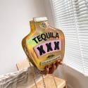 Tequila Bottle Shaped Laser Shoulder Handbag