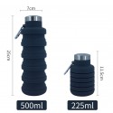 Foldable Reusable Silicone Water Bottles with Carabiner