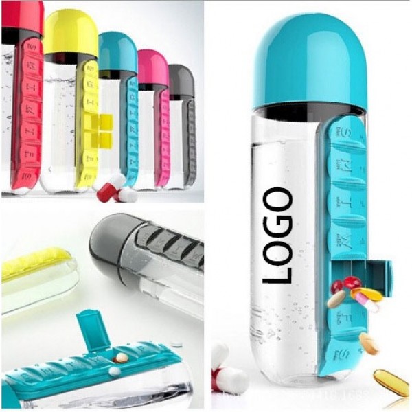 2 in 1 Daily Pill Box Water Bottle