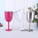 10oz Stainless Steel Wine Goblet with Lid