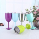 10oz Stainless Steel Wine Goblet with Lid