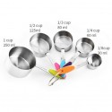 5pcs Stainless steel measuring cup with silicone handle