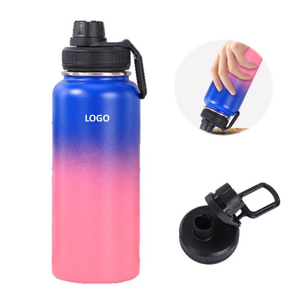 Portable 32oz 40oz Gradient Sports Tumbler With Handle