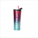 Double Wall 20 oz Coffee Cup Car Tumbler With Straw