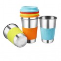 Stainless Steel Cup with Silicone Lid and Sleeve