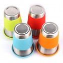 Stainless Steel Cup with Silicone Lid and Sleeve