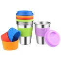 Stainless Steel Cup with Silicone Lid and Sleeve