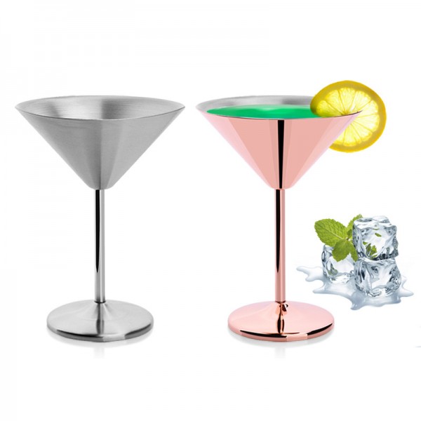 7oz Stainless Steel Martini Glasses