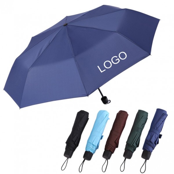 190T 8 Panel Pongee Fabric Folding Umbrella