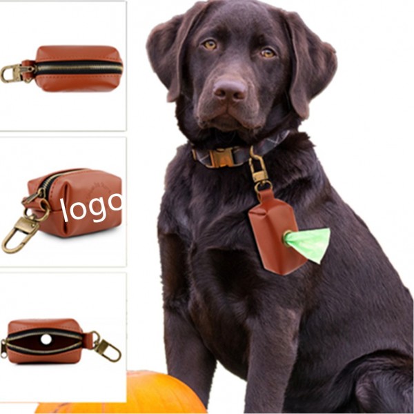 Leather Dog Poop Waste Bag Dispenser